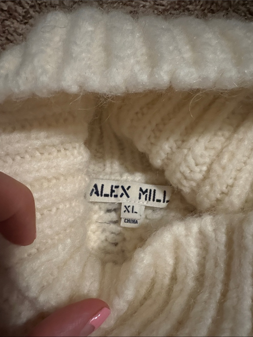 Alex Mill Turtleneck Cable Knit Sweater - Cream - Picture 3 of 4